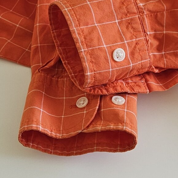 Lauren Ralph Lauren Top Womens Petite M Orange Plaid Cropped LS Tie Front Preppy - Picture 14 of 16